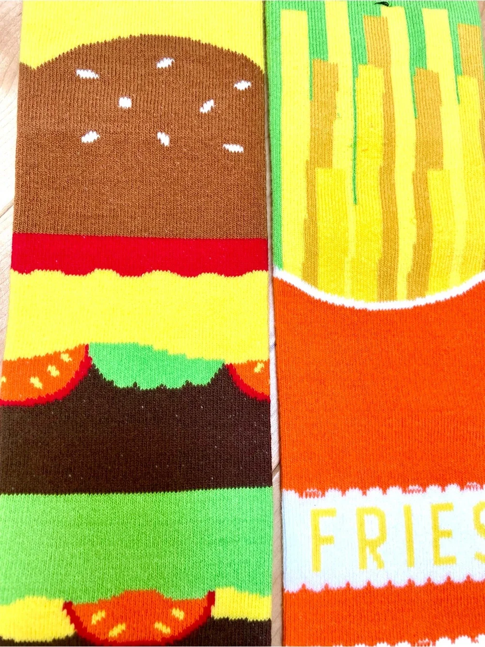 Pals taste buds burger & fries foot friends mismatched socks adult large